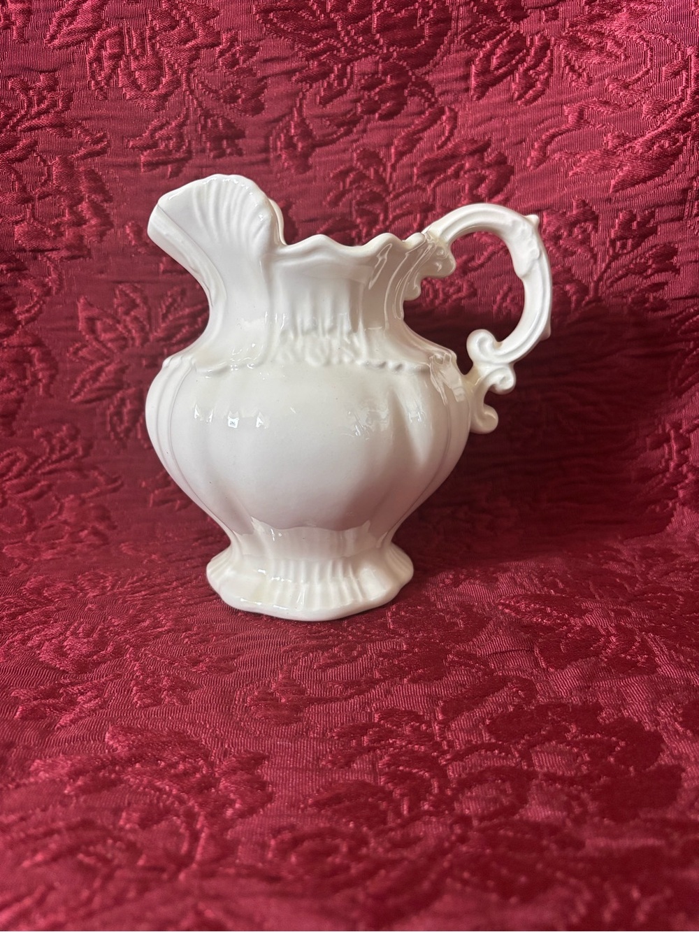Vintage White Ceramic Victorian Style Vase / Creamer